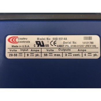 AMAT 0190-31257 Copley Controls Servo Amplifier 800-1514A